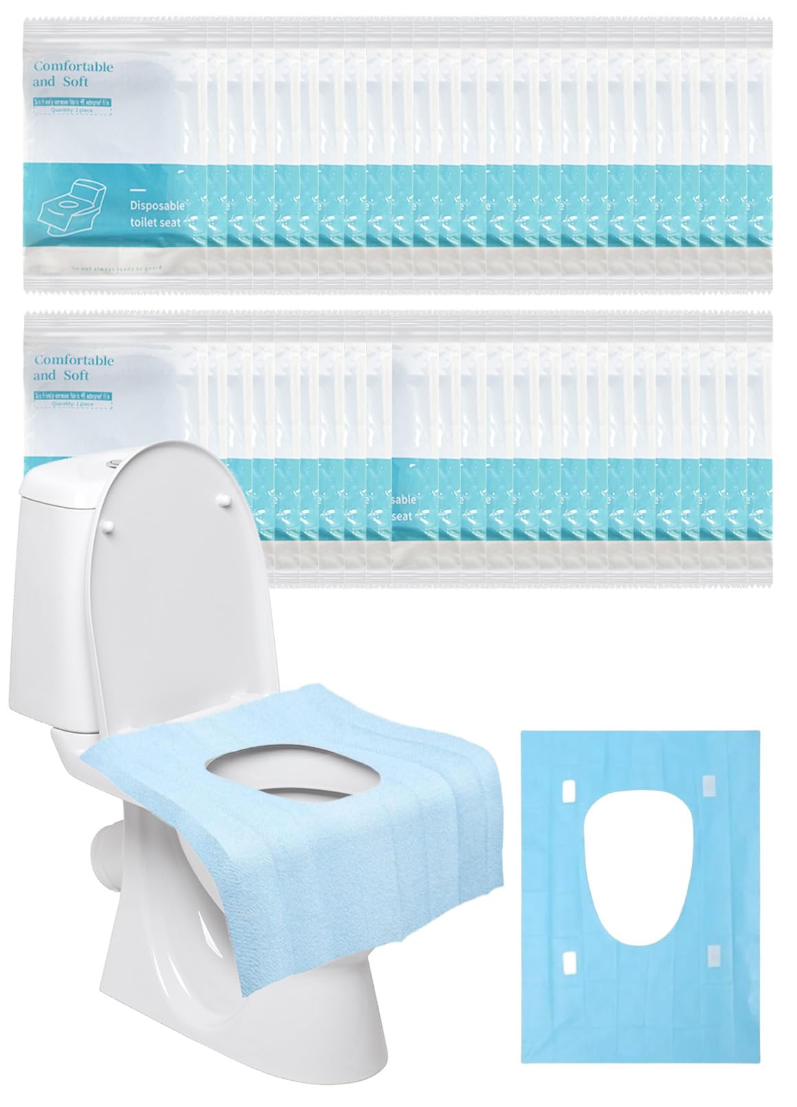 Copriwater monouso 50 pezzi per viaggi toilette pubbliche adulti bambini