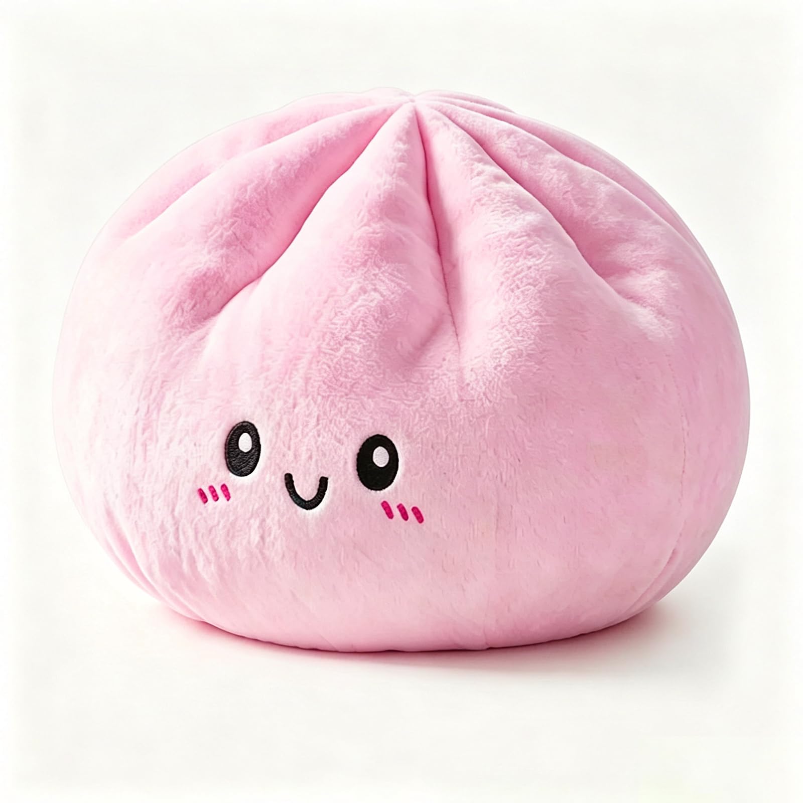 HYHWPH Giant Dumpling Stress Squeeze Toy, Slow Rebound Plush Pillow, Soft Stretch Decompression Fidget Toy for Kids Adults Anxiety Relief Home Office Decor (Pink Plush Pillow)