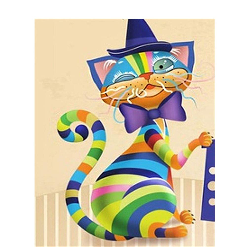 Kit Peinture Diamant 5D Chat de dessin animé Strass 70x90cm