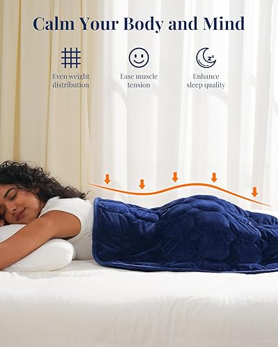 Miniatura 2 de Kivik Manta con peso de 7 libras para adulto, manta con peso pequeño, tamaño de viaje, manta de regazo con peso para calmar y relajarse, 24 x 29