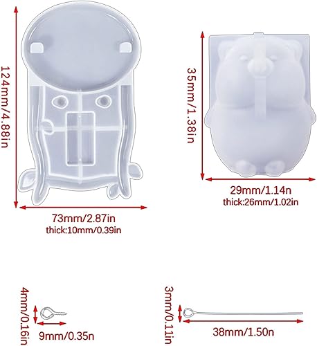 Miniatura 8 de Juego de moldes de resina de silicona de cerdito lindos, moldes de fundición de resina epoxi, accesorios de molde de silicona para decoración de