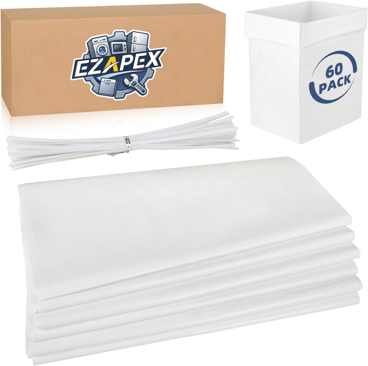 W10165294RB 15" Trash Compactor Bags 60 Pack Compatible with JennAir Kenmore KitchenAid Maytag Whirlpool Replace 4178057 4318916 4318918 4318920 4318922 14210929 4318922RB 4318922RBCA 1455119