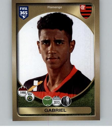 2016-17 Panini FIFA 365 Stickers #608 Gabriel CR Flamengo Official Soccer Album Sticker in Raw (NM or Better) Condition
