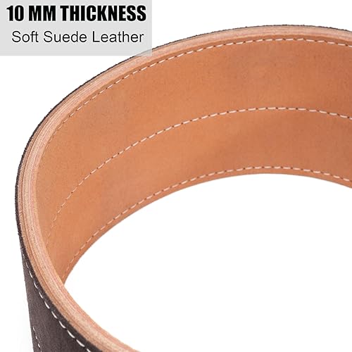 Miniatura 5 de Cinturón de cuero con palanca de levantamiento de pesas de 0.394 pulgadas (0.394 in) para entrenamiento de gimnasio, cinturón negro de levantamiento