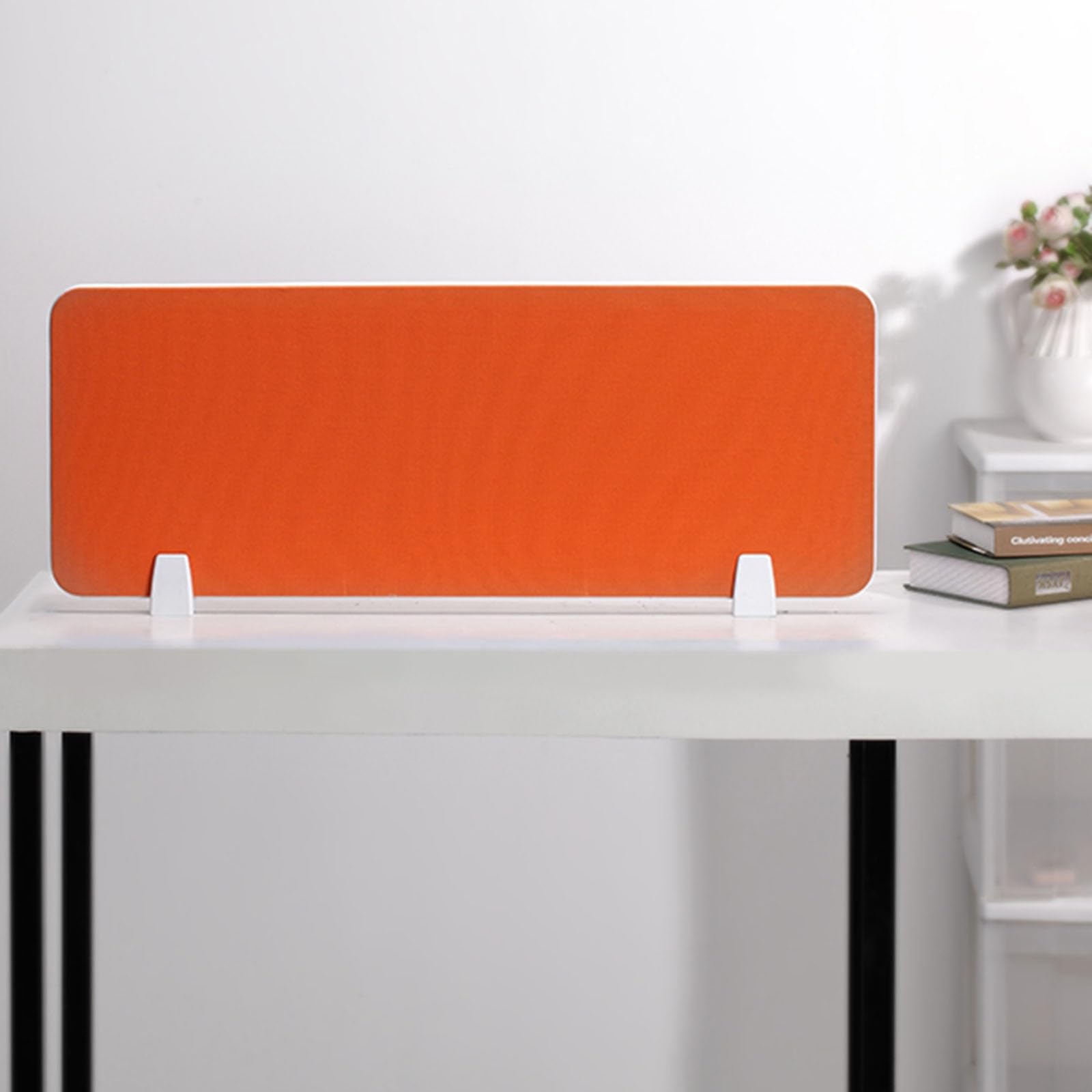 Cloison de bureau contre les distractions visuelles panneau orange 100x30cm à pince