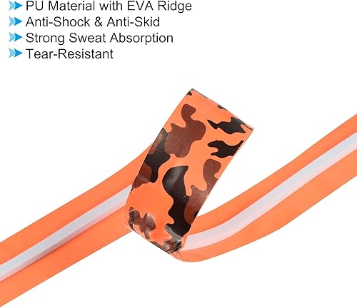 Miniatura 10 de PATIKIL Agarre de raqueta con crestas de amortiguación, cinta de agarre de poliuretano, antideslizante, absorbente, patrón de camuflaje para caña de