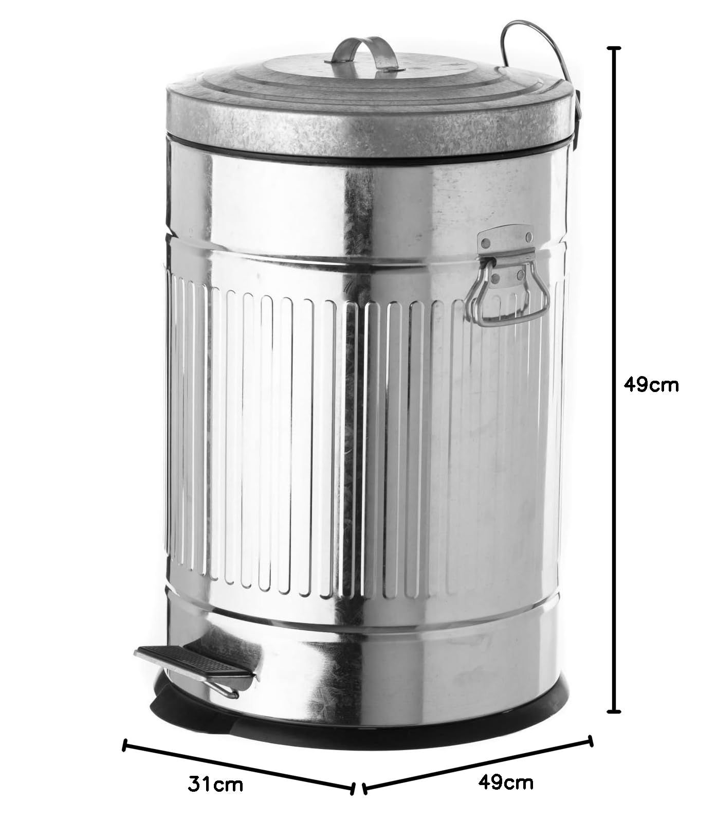 30L American Kitchen Pedal Bin Bathroom US Style Retro Rubbish Waste Bin - Black - Foto 5