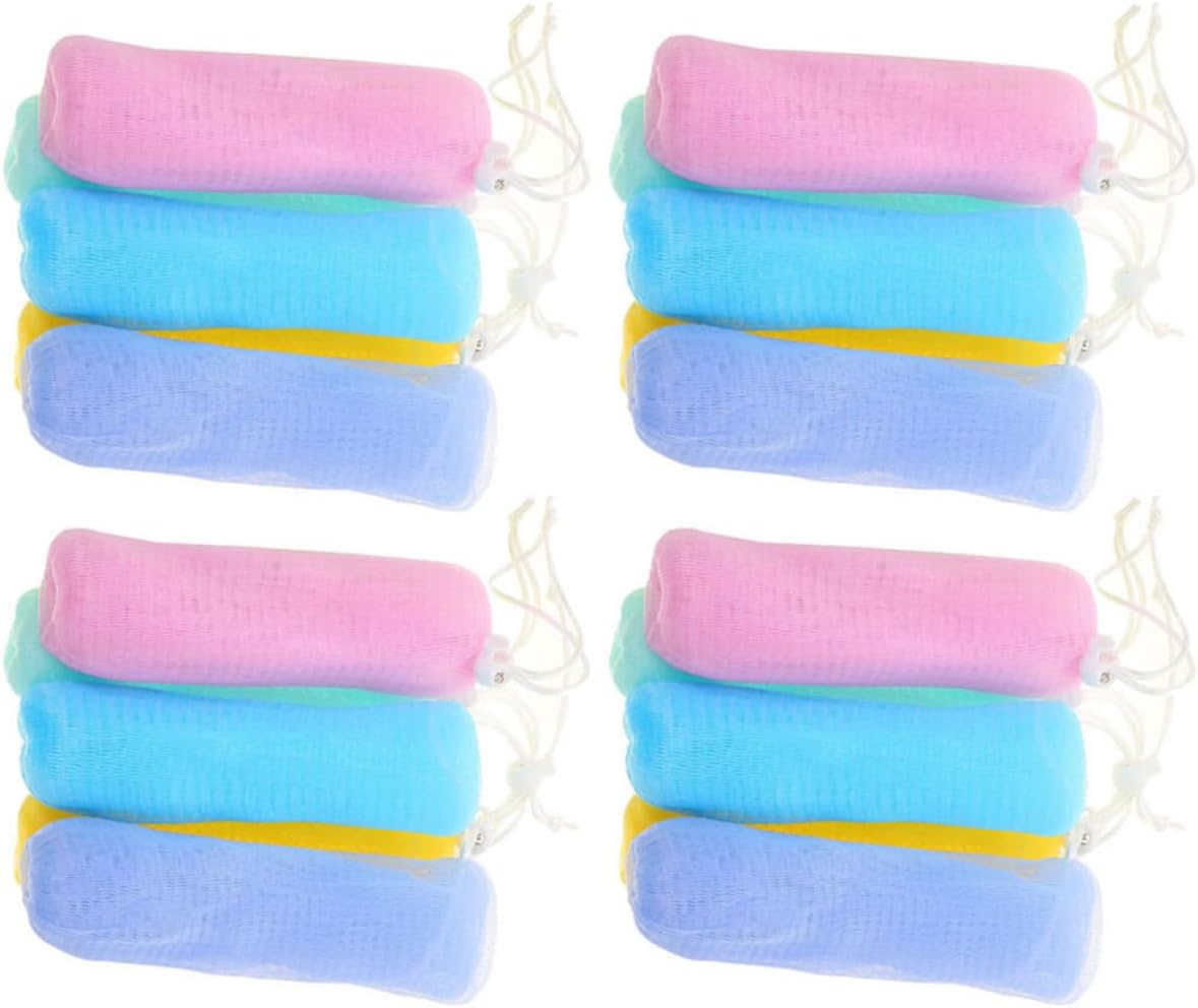 PartyKindom 20pcs Soap Foaming Nets Six Facial Cleansing Pouches for Handmade Cosmetic and Exfoliating Soap Quick Drying Easy to Gentle Skin Care