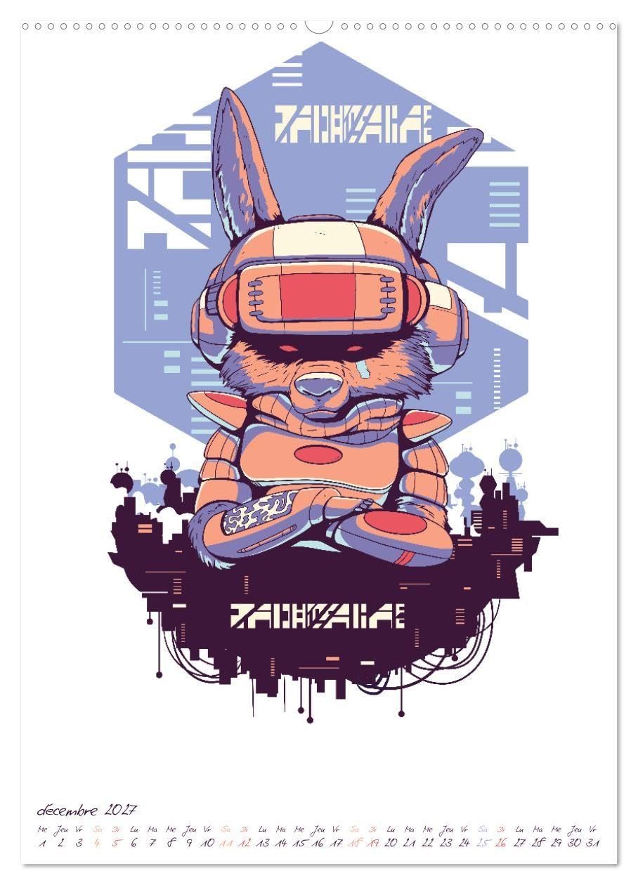 Cyberpunk Futuristes (Calendrier mural 2027 DIN A2 horizontal), CALVENDO calendrier mensuel: Cyberpunk : Un monde rempli de robots futuristes, de cyborgs et d'action de science-fiction !