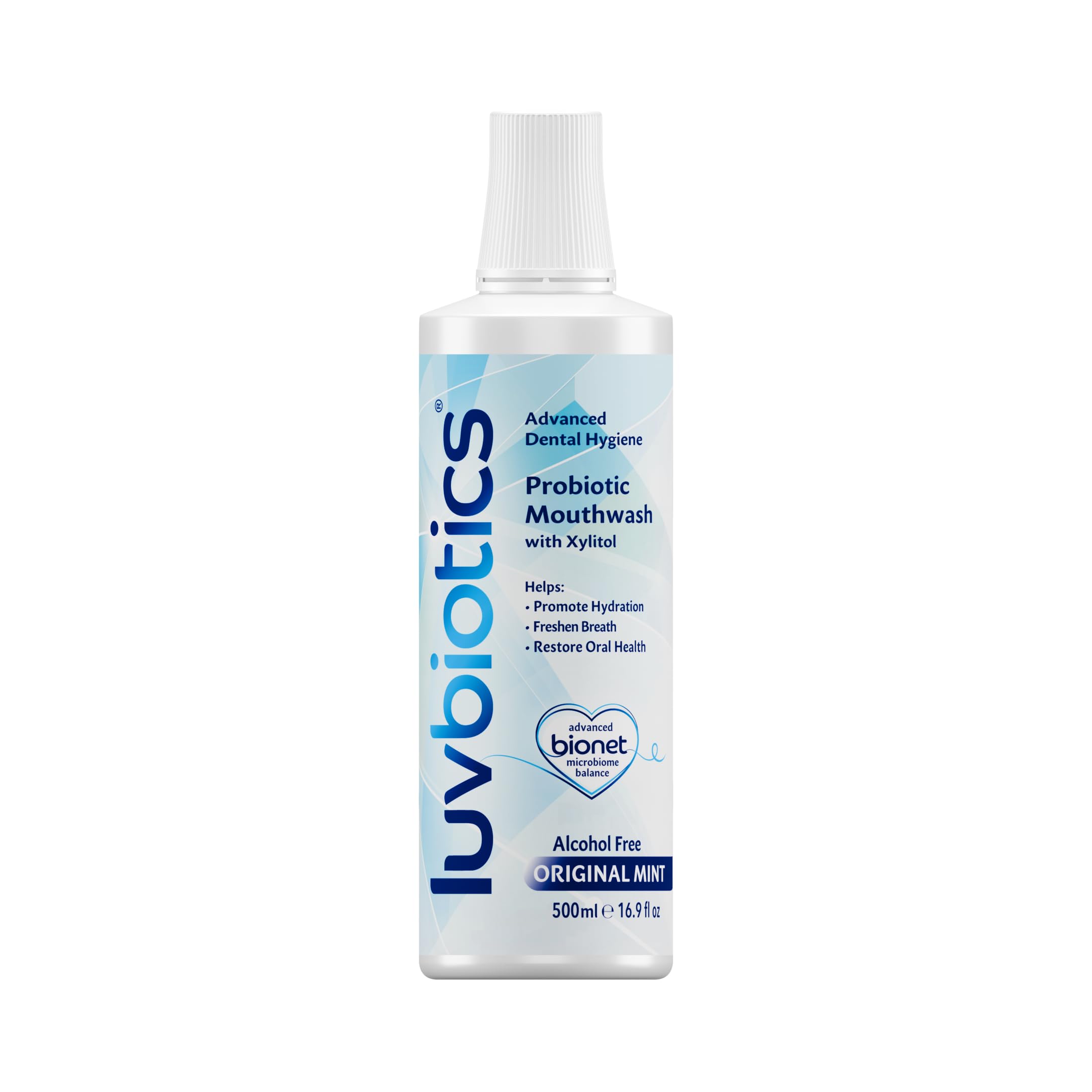 Luv BioticsAlcohol Free Mouthwash with Oral Probiotics, Xylitol for Fresh Breath, Gum Health & Oral Microbiome Support-500ml