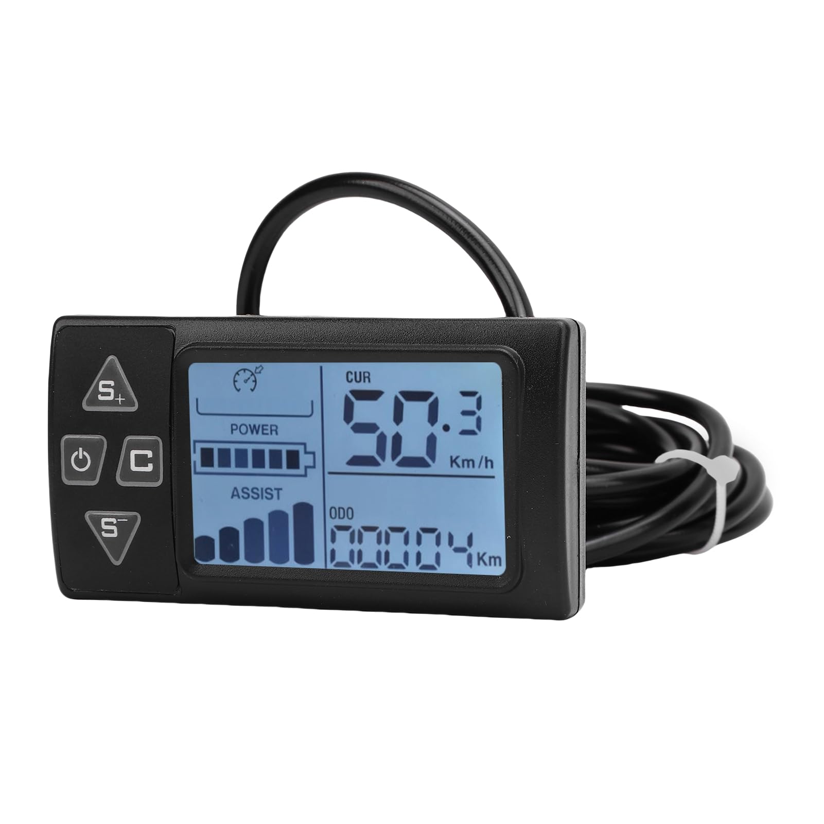 Buachois Display LCD per Bici Elettrica S861, Pannello LCD per Scooter Elettrico con Connettore SM, Materiale ABS, Display Grande e Leggibile, per Biciclette Elettriche e Scooter