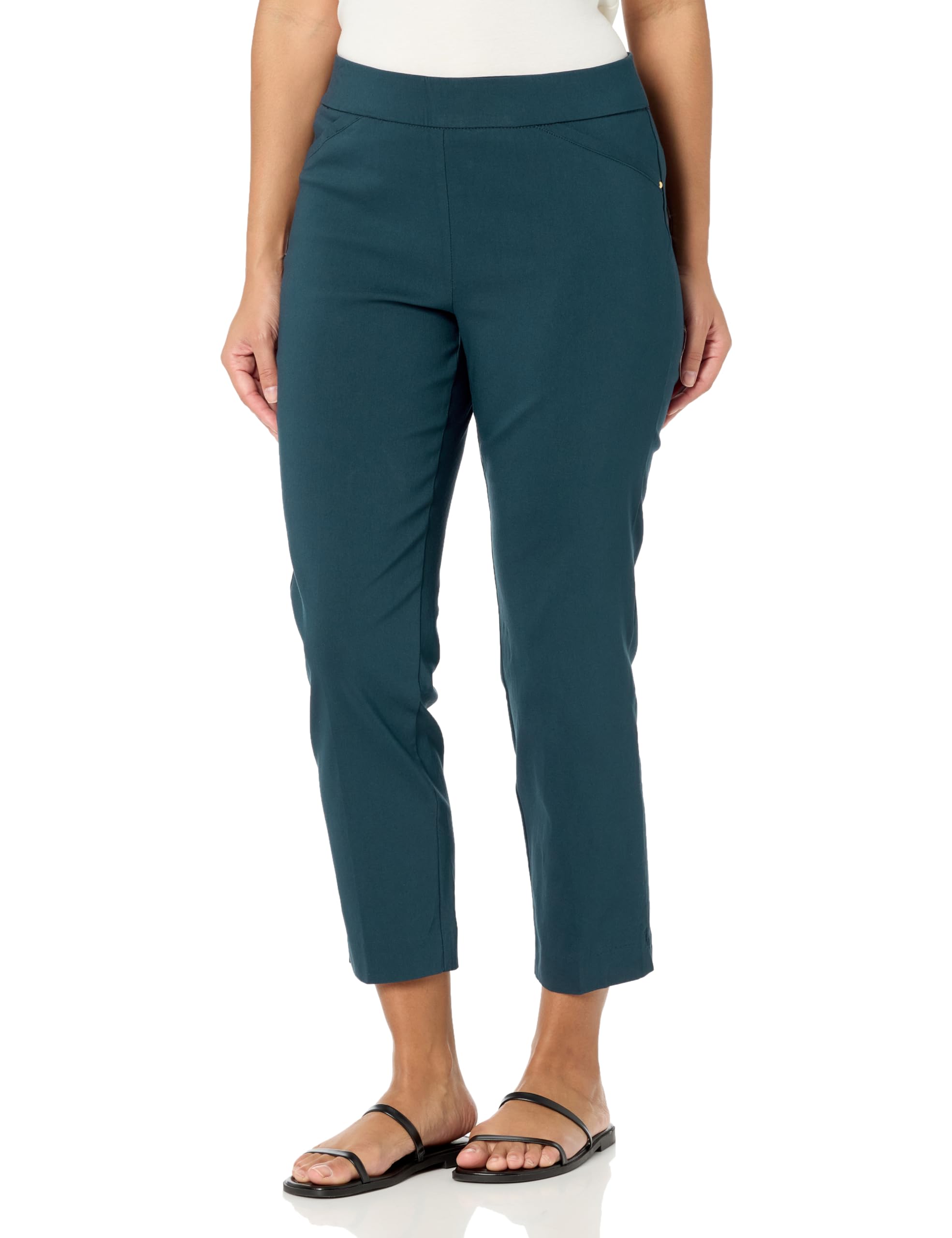 Briggs New York Women's Super Stretch Millennium Slimming Pull-on Ankle Pant, Gravity Blue, 12