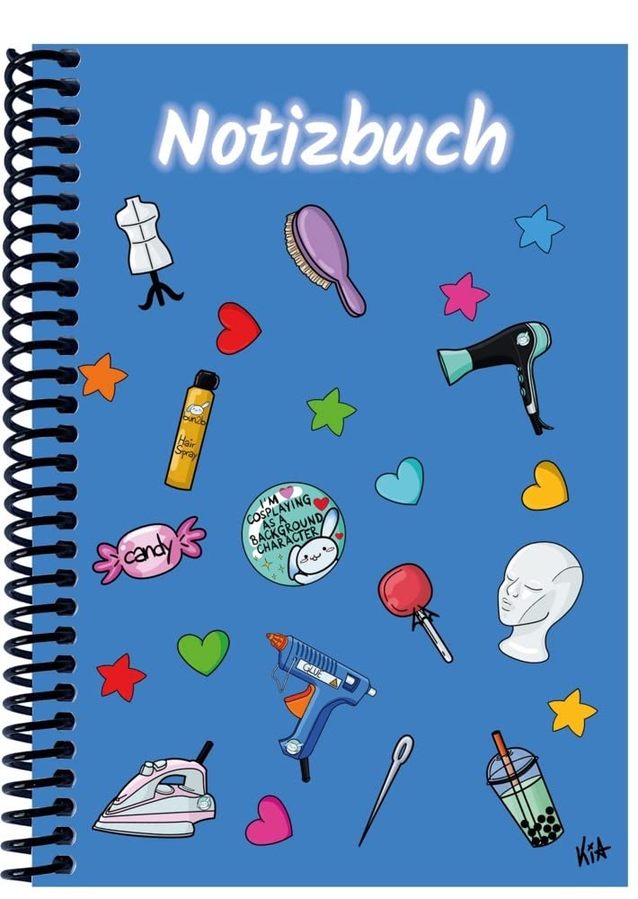 Carnet de notes A5 Manga bleu sans lignes pour dessiner des visages sans contrainte