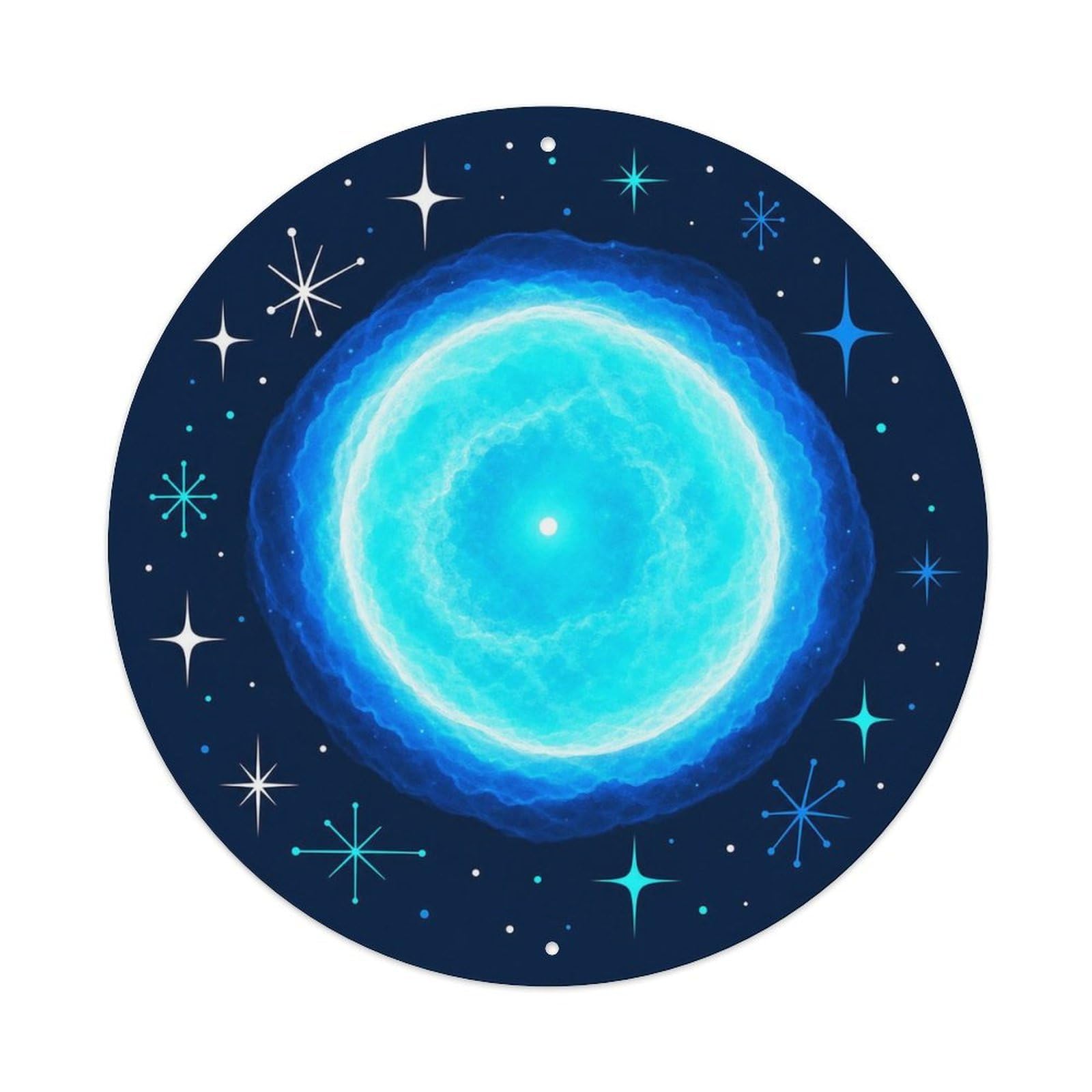 Odgynaw 8X8inch(20X20cm) Celestial Blue Orb Nebula Nebula Stellar Atlas Deep Sky Metal Tin Sign