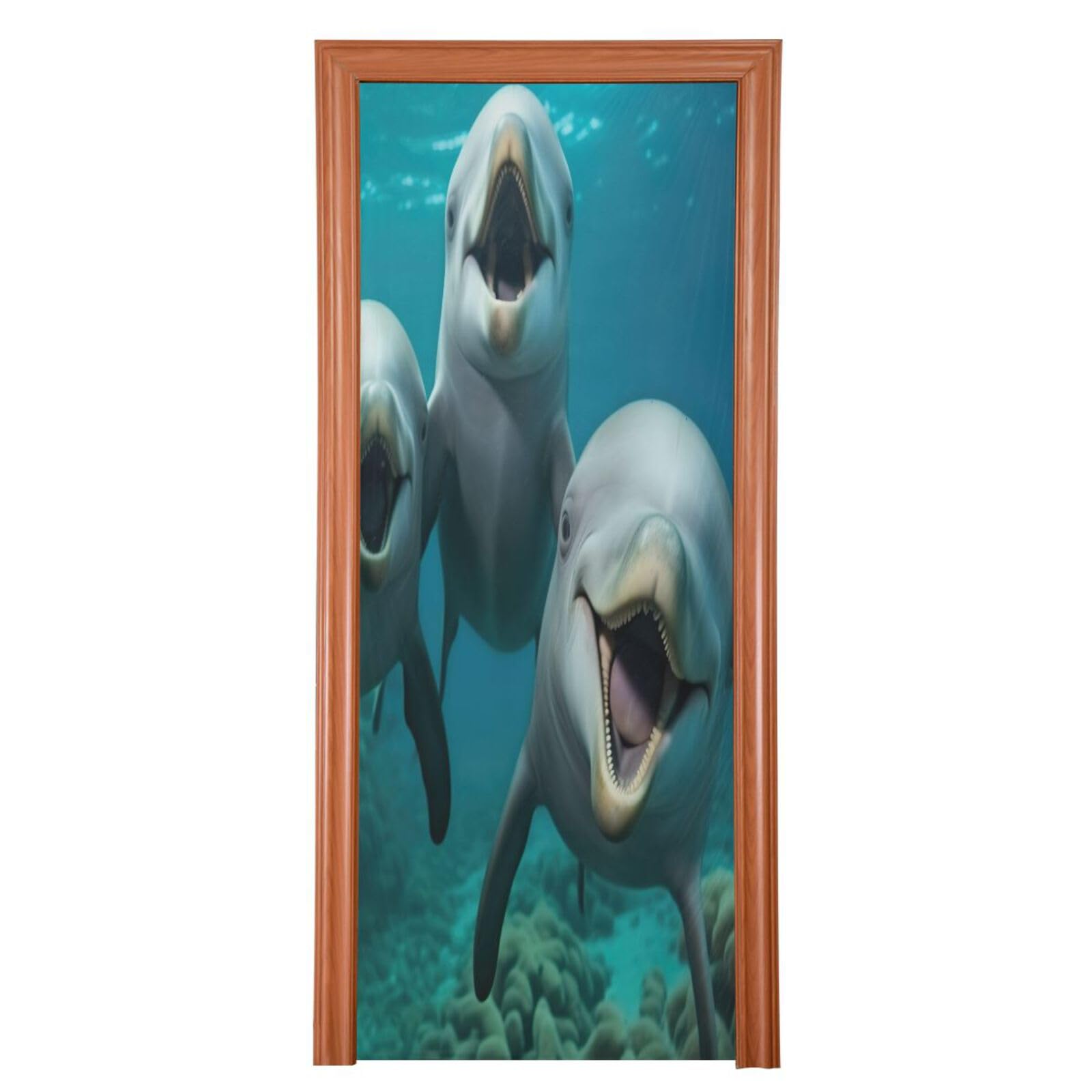 FLildon Cute Dolphins Door Cover Decoration, Party Accessory Porch Decor for Festive Ornament Room Door Covers 32 x 79 Inch