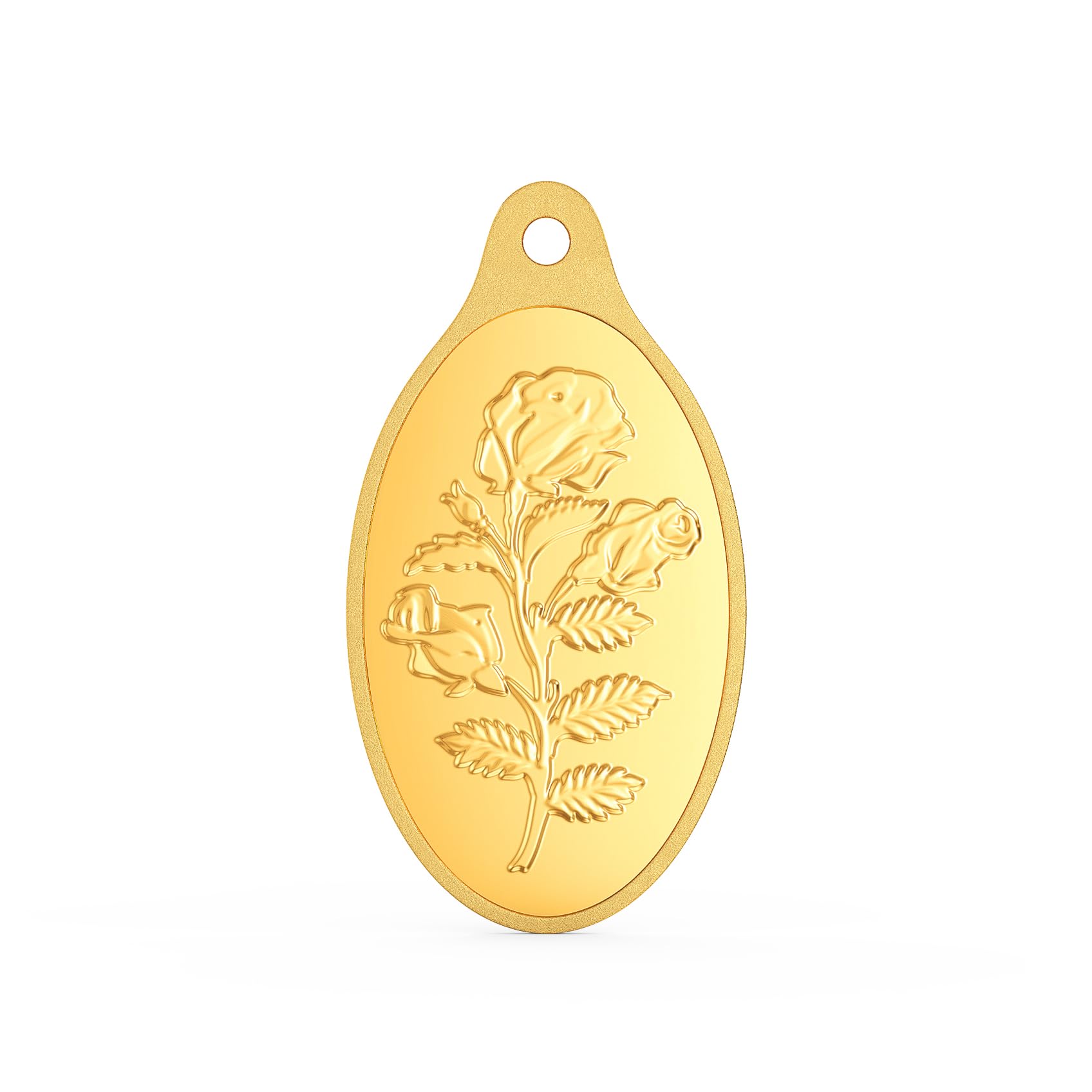 Joyalukkas 24K (999) Purity 2 Gram Flower Design Gold Coin Pendant.
