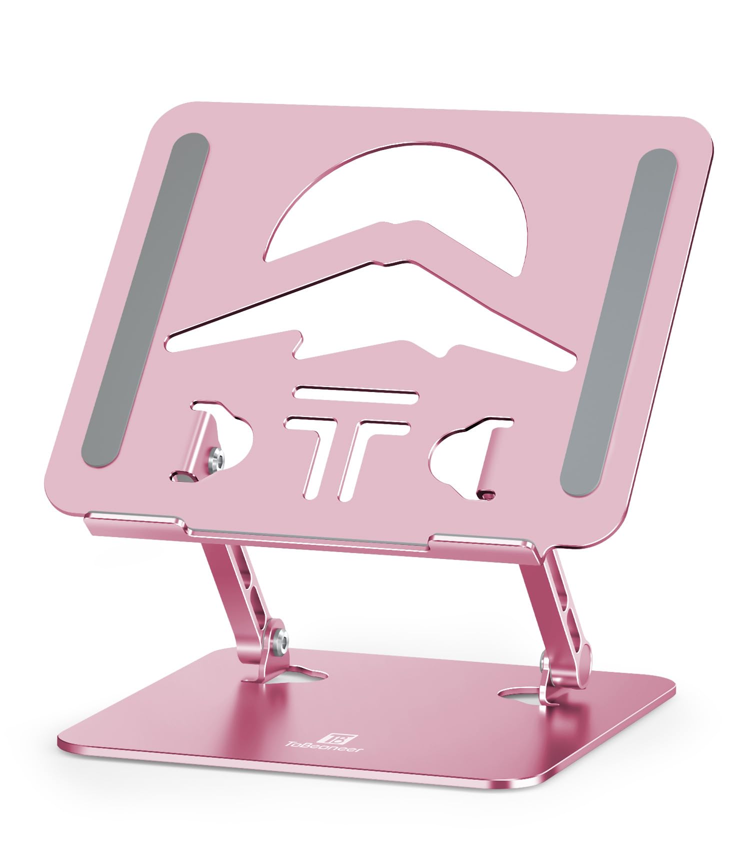 ToBeoneer Laptop Stand Adjustable Laptop Holder for Desk, Foldable Laptop Riser Portable Computer Stand Compatible with MacBook, Lenovo, HP and All