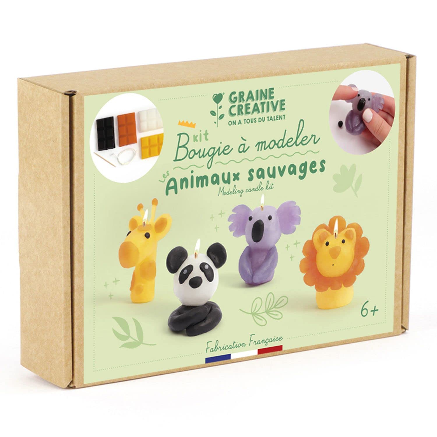 Graine Créative Modeling Candles Wild Animals DIY Box