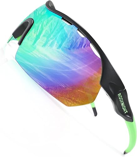 ROCKNIGHT Gafas de sol deportivas polarizadas HD para mujer, para navegar, remo, espejo, verde, gafas de sol para mujer sombra