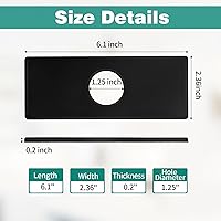 Vista 3 de Placa de cubierta de orificio para fregadero de 6 pulgadas, placa de cubierta de orificio para grifo de baño de 1 a 3 agujeros, placa rectangular