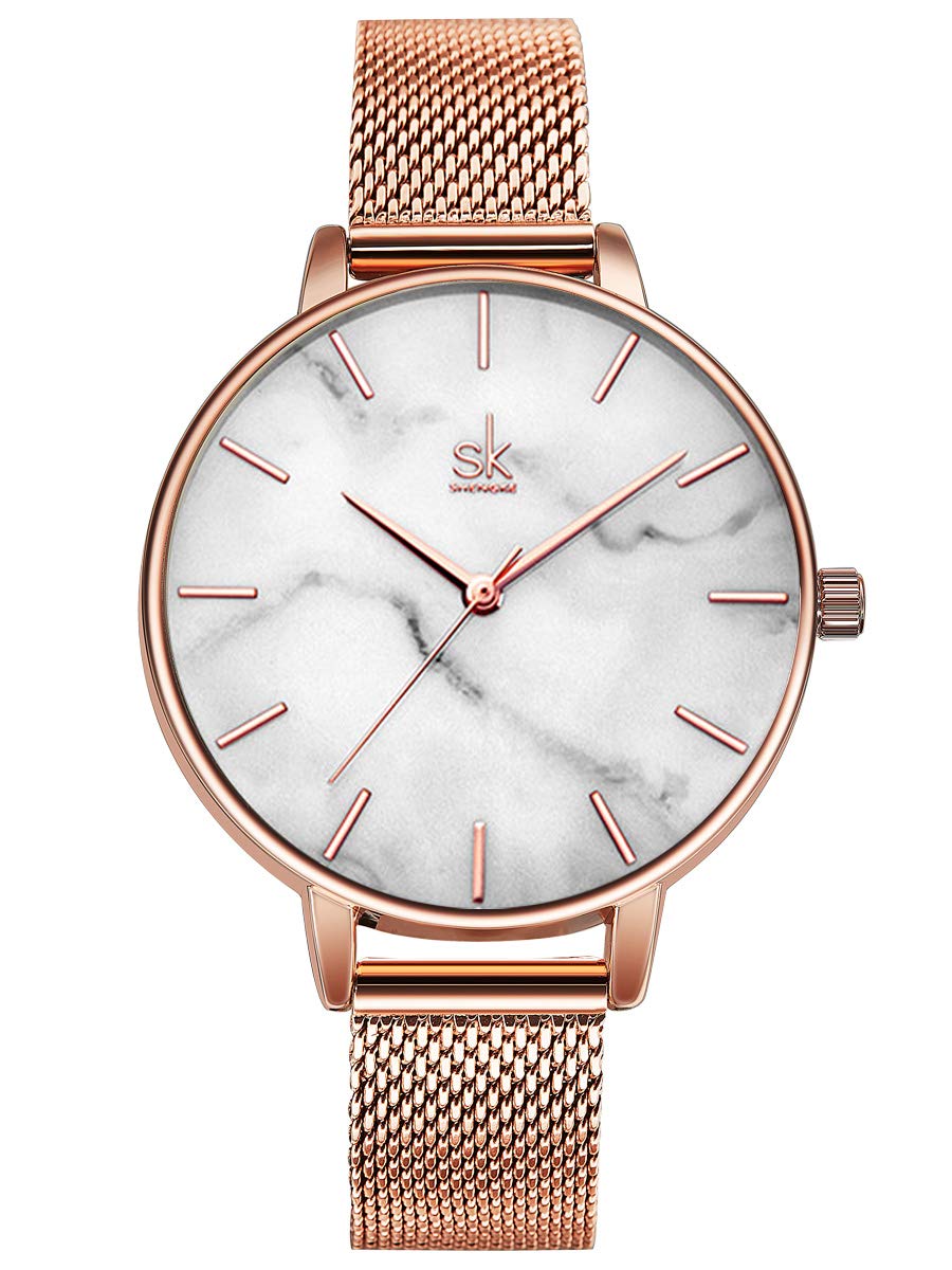 Orologio da donna con cinturino in acciaio oro rosa e quadrante argentato Swarovski Crystalline Aura