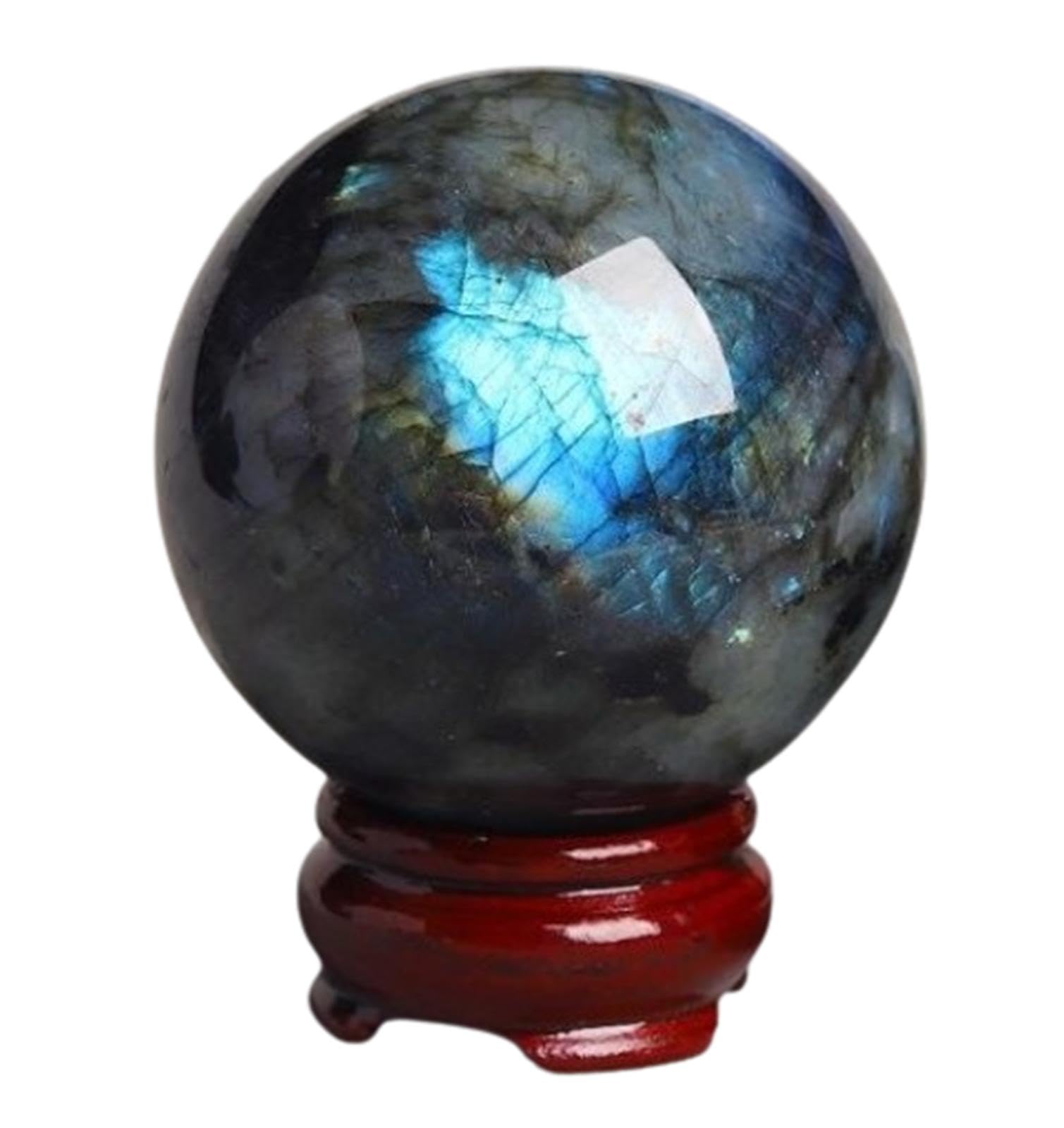 BHBHCPZGR Labradorite Crystal Sphere Quartz Ball Feng Shui Display Ornaments for Photography Gazing Divination Fortune Telling,7cm/2.7in