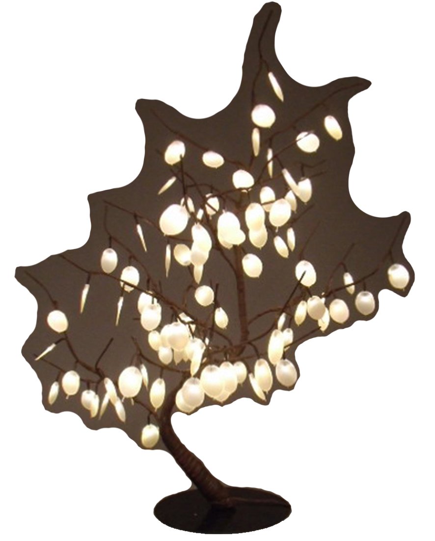 Hi-Line Gift Ltd 37371-96 30-Inch Lighted Silver Dollar Bonsai Tree with 96 Bulbs Floral Lights