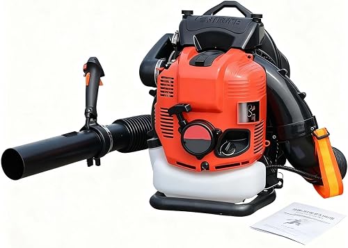 100cc 4-Stroke Backpack Leaf Blower, 12HP 6kW High-Power Gasoline Blower, Lightweight & Efficient for Lawn Care, Yard Cleanup, and Garden Maintenance