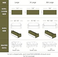 Vista 2 de VClife Funda de sofá boho gruesa de chenilla suave para sofá de 2-3 asientos, funda deslizante para sofá moderno con rayas blancas y negras
