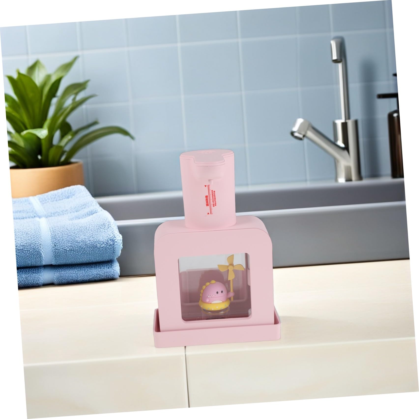 Gadpiparty Dispensador Automático de Jabón Líquido sin Contacto, Bomba Dispensadora de Jabón, Abs, Rosa, Sensor Infrarrojo, Carga USB, para Baño y Oficina
