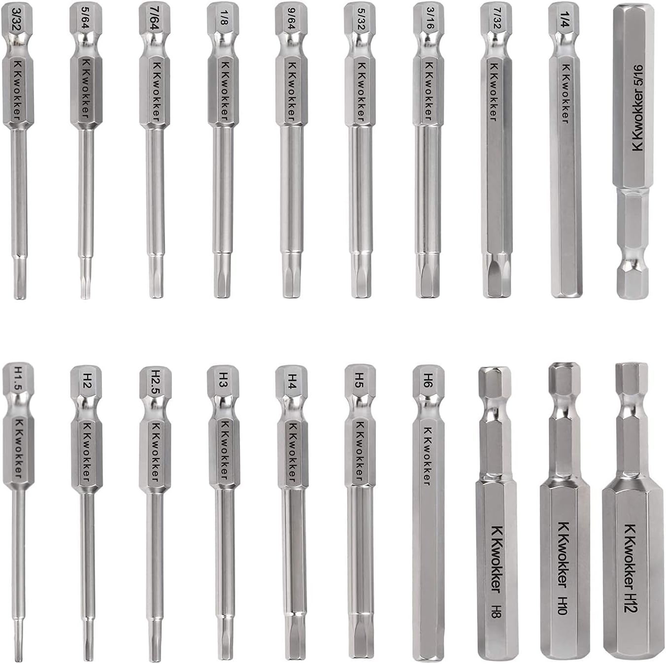 20PCS 65MM Allen Key Bit Set Hex Wrench Magnetic Screwdrivers