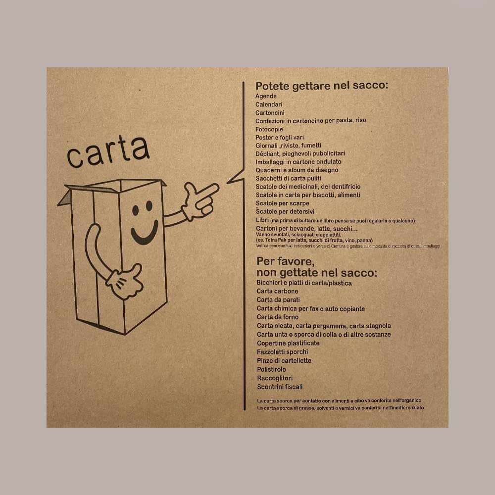 Lucgel Sacchi Carta SUMUS per Raccolta Differenziata Carta 35 Lt - 100 Pezzi -