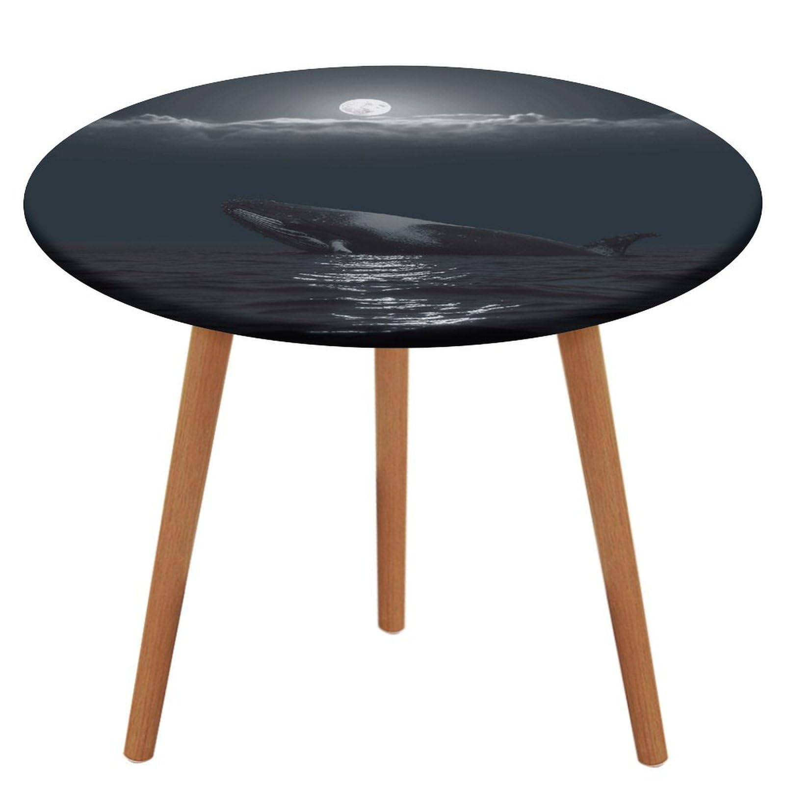 Nappe ronde élastique imperméable et extensible pour table de pique-nique extérieure sans pli
