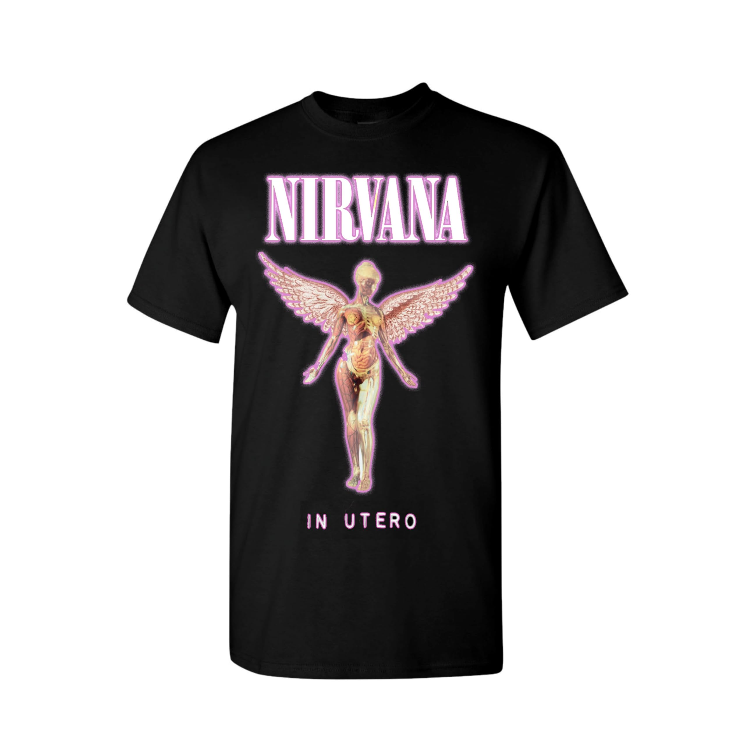 2Bhip Nirvana in Utero Winged Angel Vintage Style T Shirt, Black