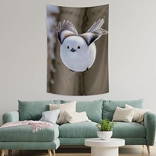 シマエナガ タペストリー おしゃれ壁掛け 装飾布 大判 布ポスター インテリア 壁飾り 多機能 萌え グッズ しまえなが エナガ 鳥 雪の妖精 とり 152×203 cm