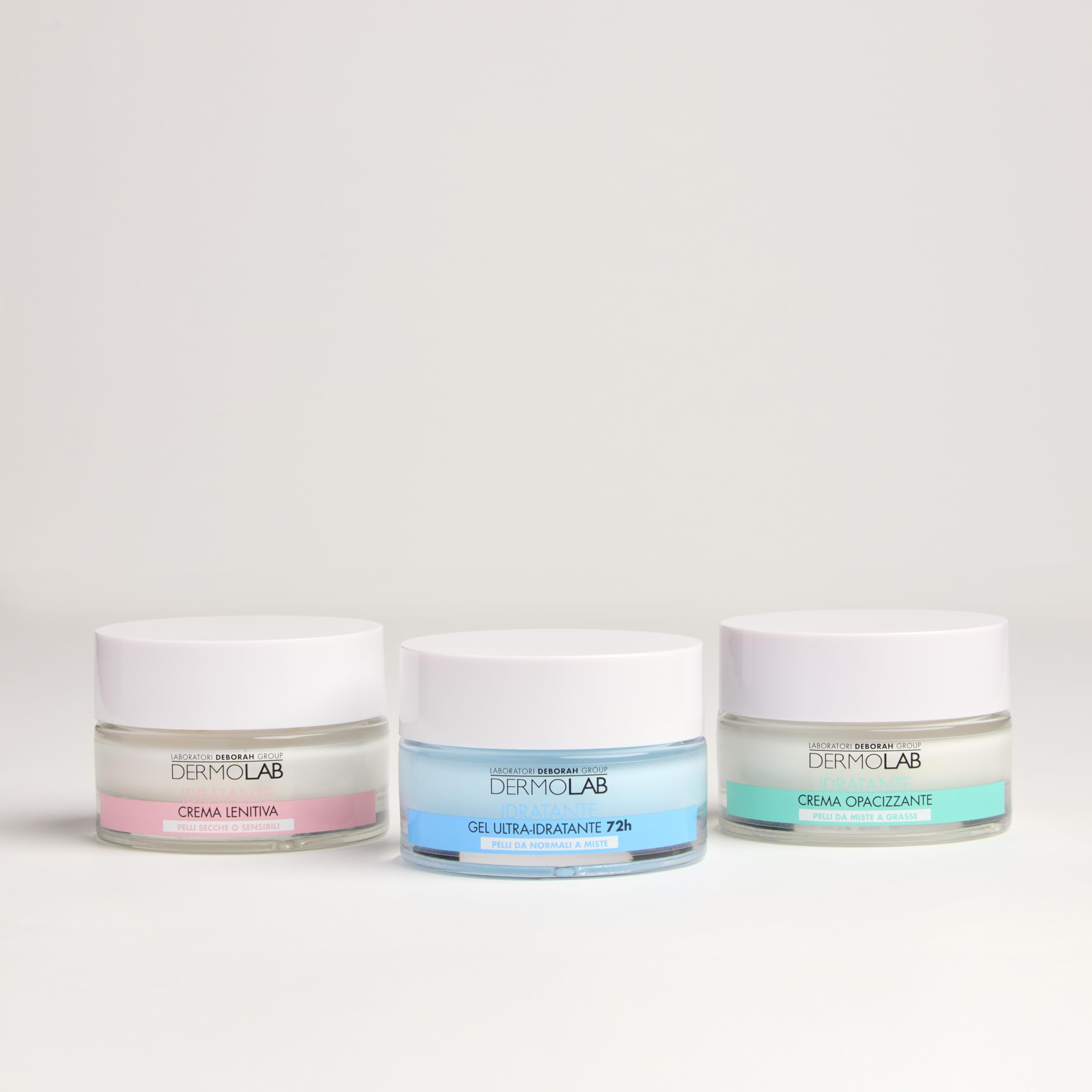 Dermolab - Crema Viso Idratante Opacizzante, per Pelle Mista e Grassa, con Pool di Acido Ialuronico, Effetto Matte e Antiossidante, Rimpolpa in Profondità, SPF 15, 50 ml