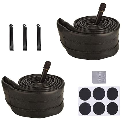 Huacheng 2 Pack Bike Tube with 4 Tire Levers,Bicycle Inner Tube Tyres Road MTB Bike Interior Tire Tube Anti Puncture Tube for Bike Bicycle Tire