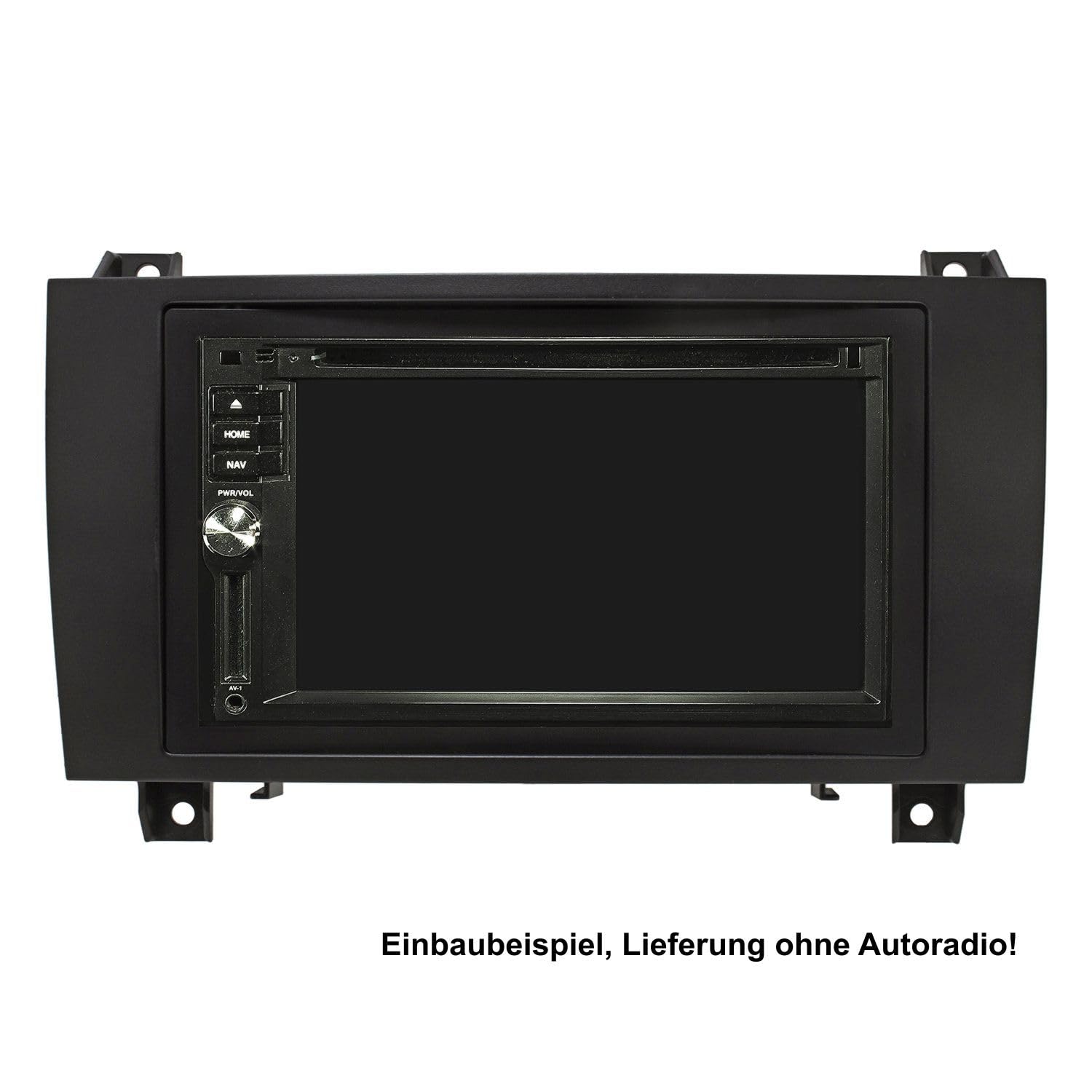 tomzz Audio 2434-036 Doppel DIN Radioblende Set kompatibel mit Mercedes SLK R171 Bj.2004-2011 schwarz mit Einbaukit