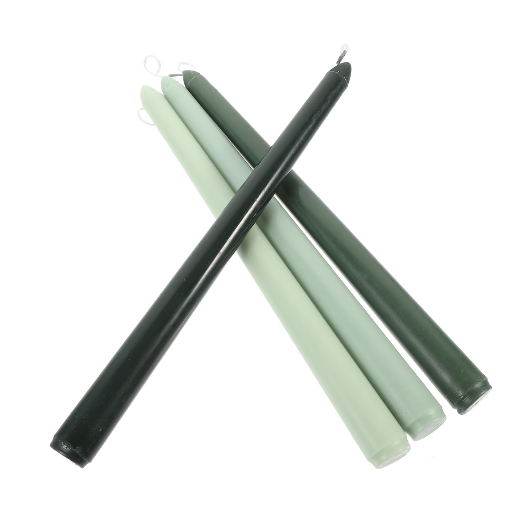 Candele Profumate a Stelo lungo 4 Pezzi in Paraffina Verde senza Fumo per Decorazione Romantica Matrimonio o Compleanno