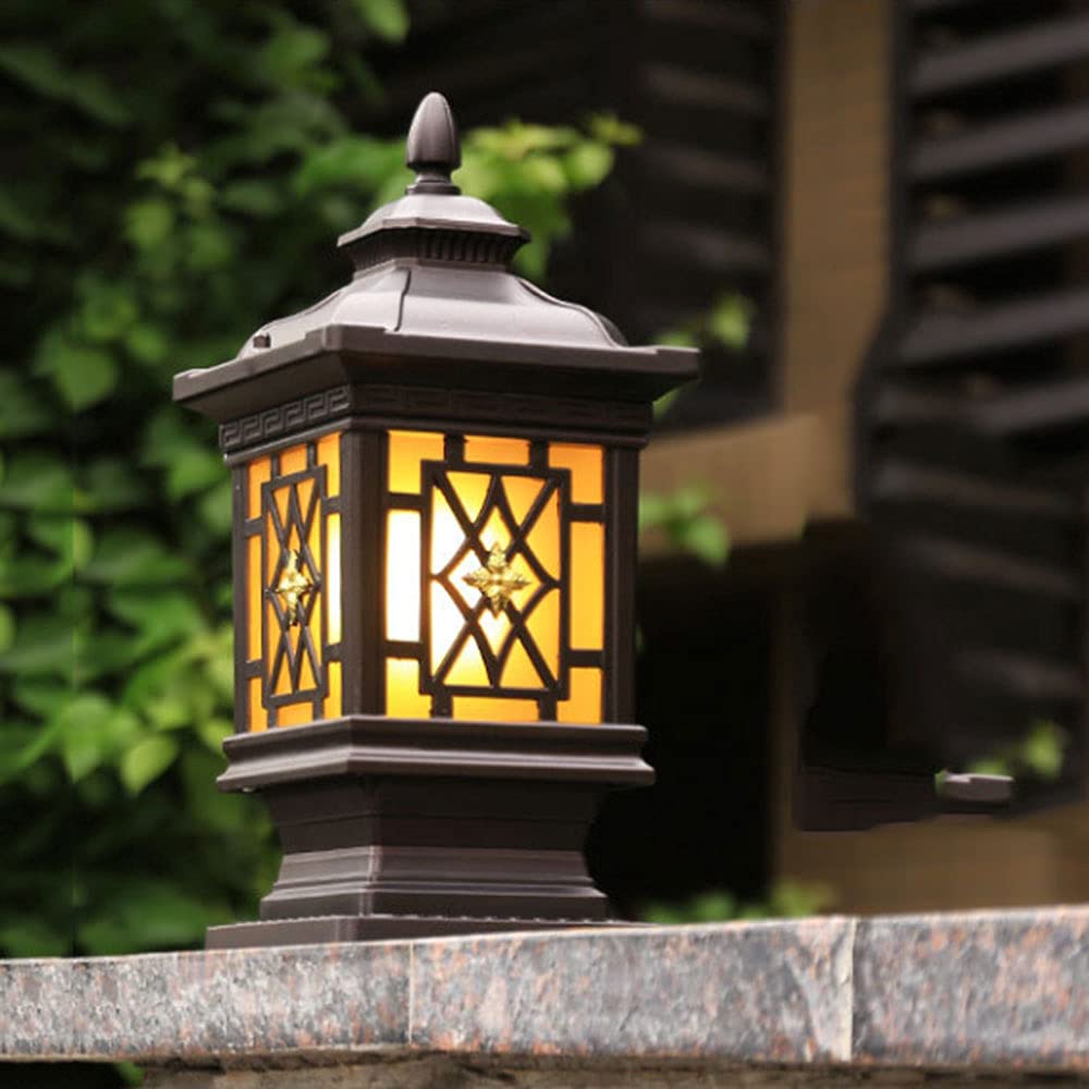 Wodoodporna Lampa Stygmatu Ganku Ogrodniczego Od Zmierzchu Do Świtu Zewnętrzne Latarnie Pocztowe Zewnętrzne Światło Słupka Wodoodporne Zabytkowe Zewnętrzne Oświetlenie Na Słupie Do Drewnianego SHUANG