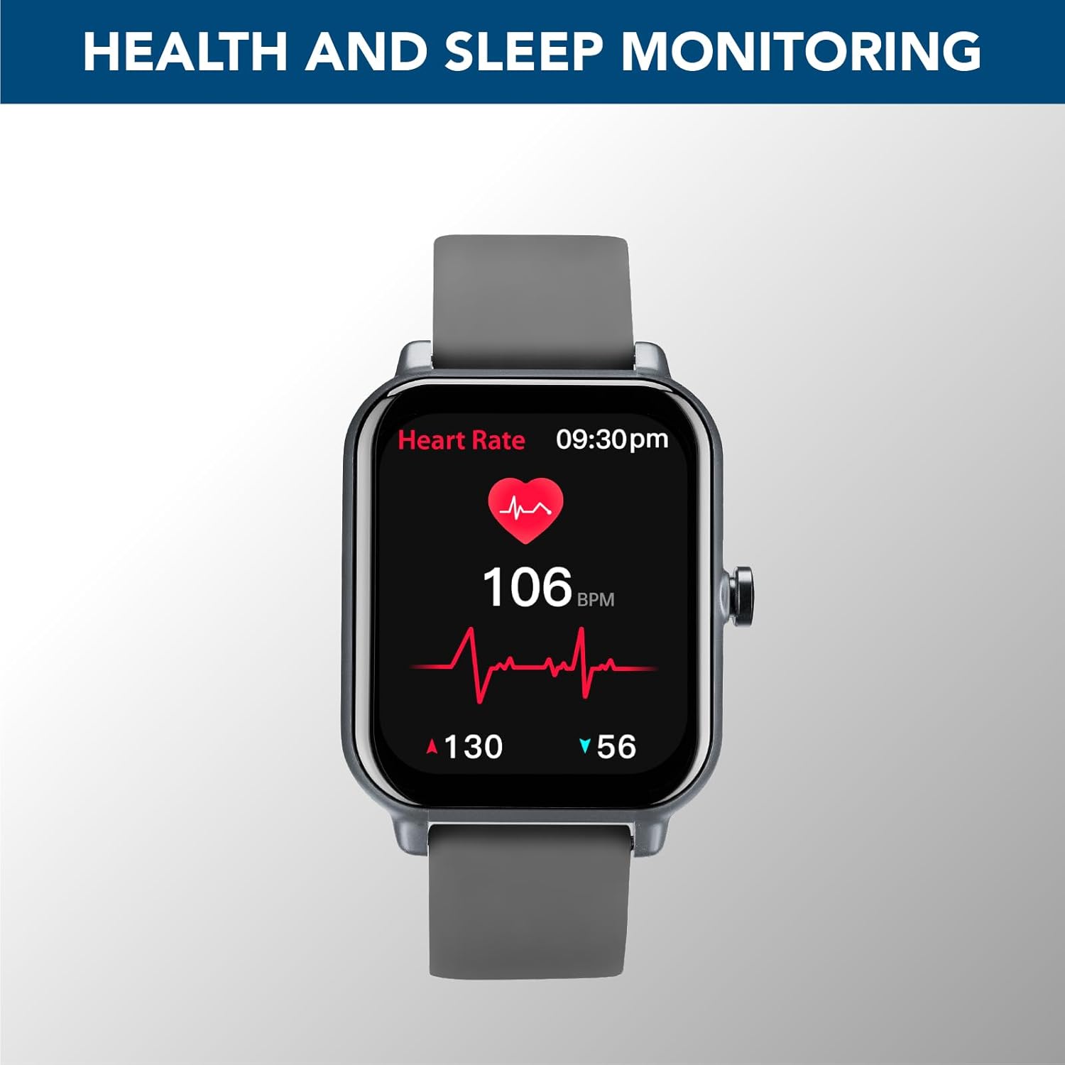 Smartwatch display showing heart rate