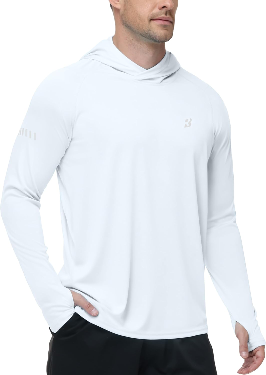 Roadbox Mens UPF 50+ Sun Protection Hoodie, UV Long Sleeve Fishing Shirts, Lightweight Swim Rash Guard for Outdoor Hiking