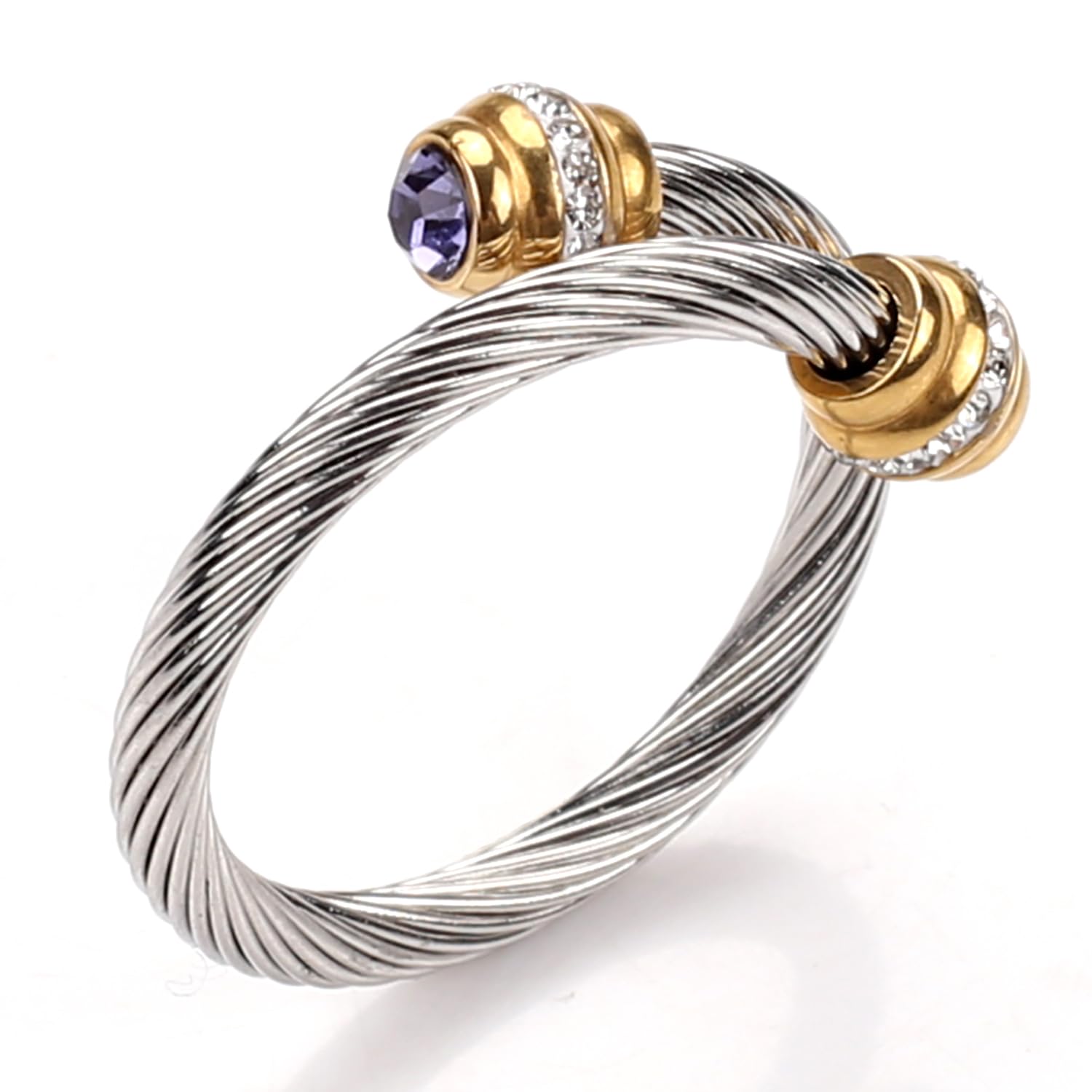 Dorriss Birthstone Rings for Women Cable Nail Ring Open Adjustable Stackable Cubic Zirconia Vintage Designer Fashion Jewelry Girlfriend Wife Mom