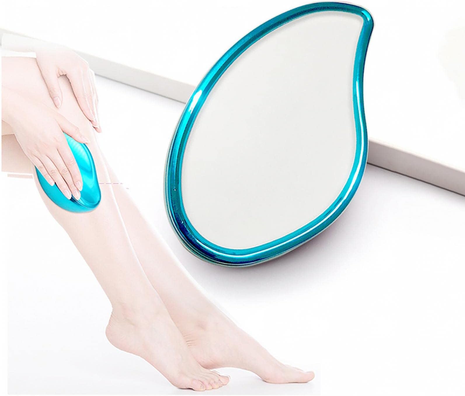 – Crystal Hair Eraser Remover, Magic Crystal Hair Remover Stone, Painless & Flawless Crystal Hair Removal, Nano Glass Hair Remover, Silkie Hair Remover Hair Eraser for Legs Hand Back (Light Blue)