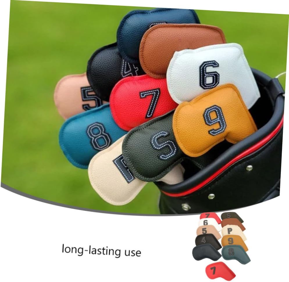 Golf Putter Sleeve Head Covers for Putters 10 Pack Double Sided Club Caps Breathable Pu Material