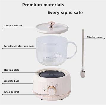 Electric KettleTeaInfuserSmallElectricTeaKettle1.3L700WFast Boil BPA-FreeQuietBoilNoPlasticBoil-Dry ProtectionElectric Glass Kettle