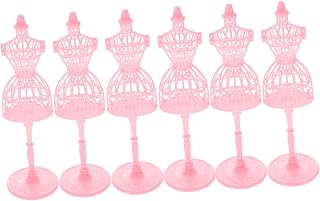WHAMVOX 6 Pçs Cabide De Boneca Decoração Feminina Cabides De Ornamento Manequins Vestido De Boneca Suporte Vestido Forma Manequim Mini Bonecas Carrinhos De Boneca Vestido De Exibição