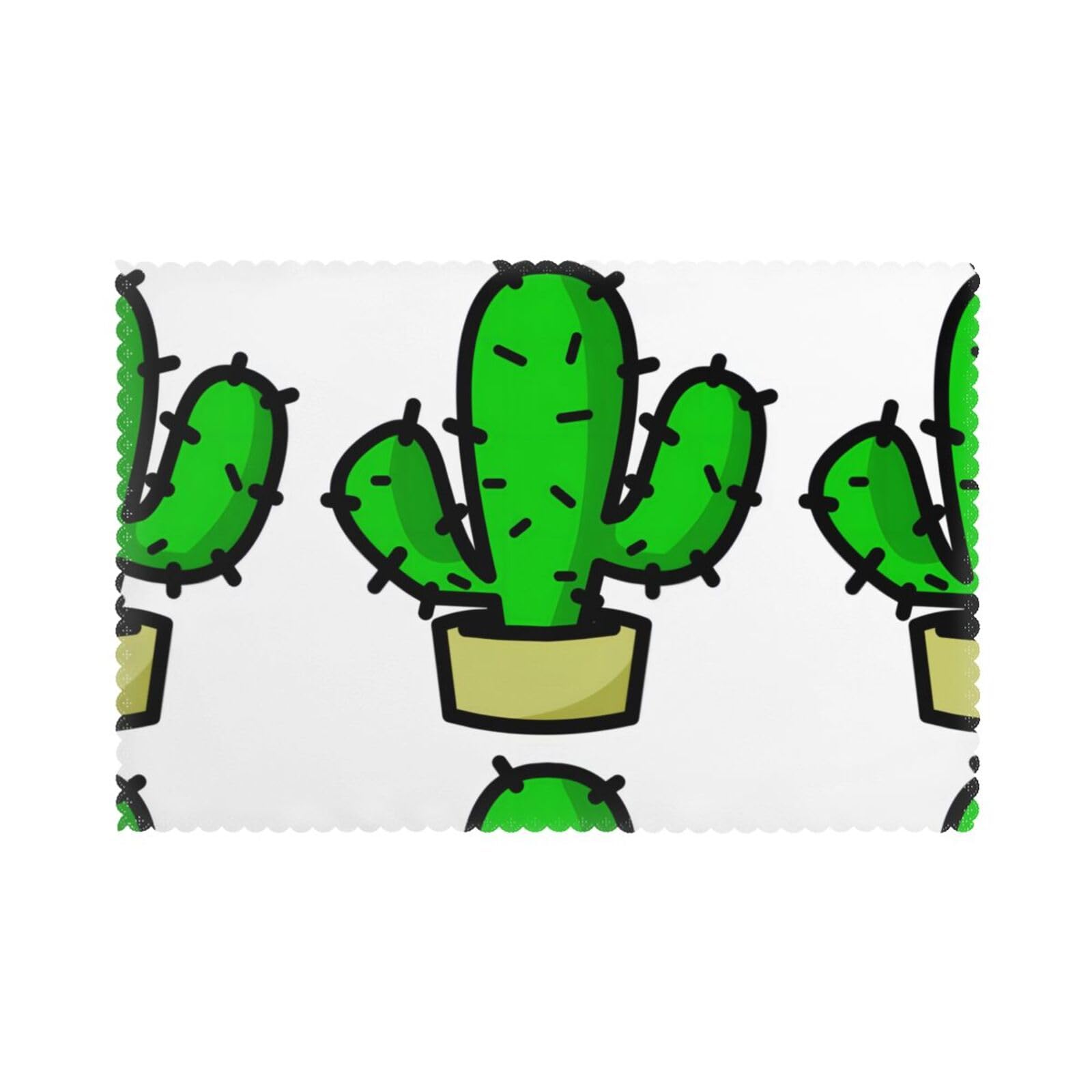 YYHWHJDE cactus Prints Placemats Set of 6 12x18in - Durable Table Layers with Heat Resistance & Customizable Prints