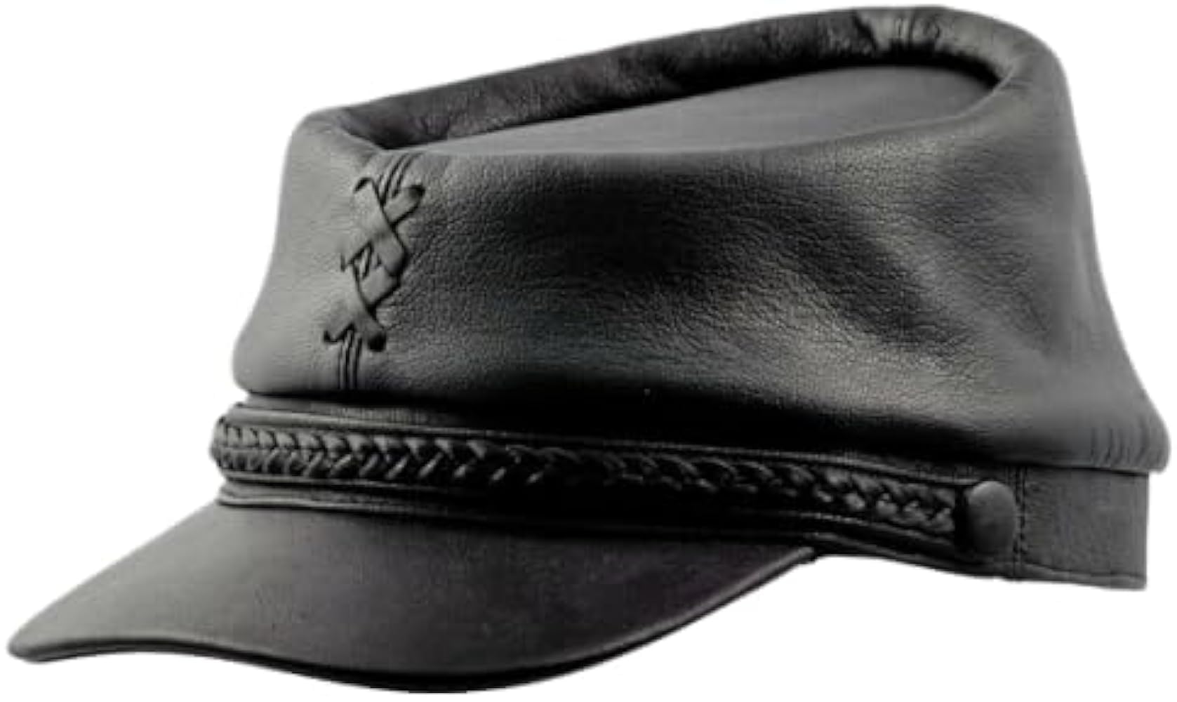 American Civil War Kepi Leather Cap, Extraordinary Craftsmanship.(Size 56CM) Multi, Medium