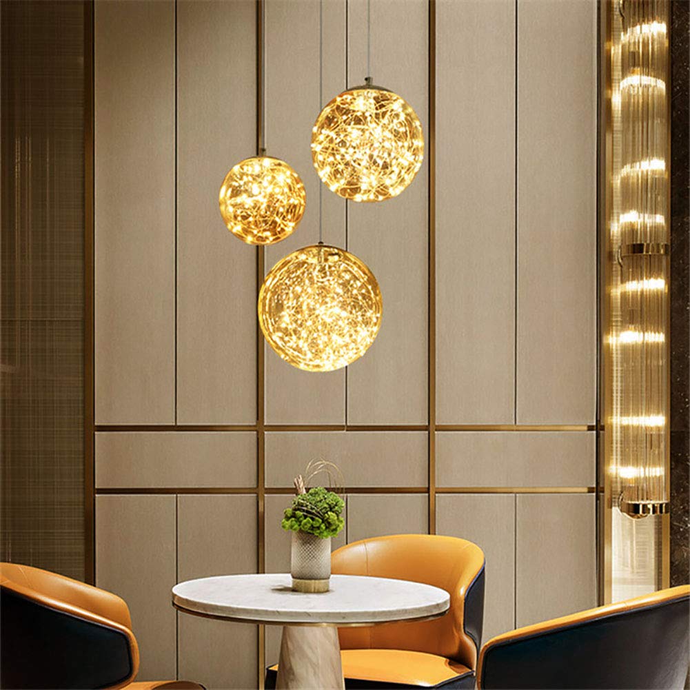 Led Moderno Semplice Gypsophila Lampadario,Camera Corridoio Portico Luci Del Balcone,Caffè Ristorante Music Bar Lampade In Vetro-Luce bianca cognac 30cm